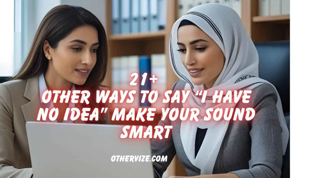 other way to say i have no idea