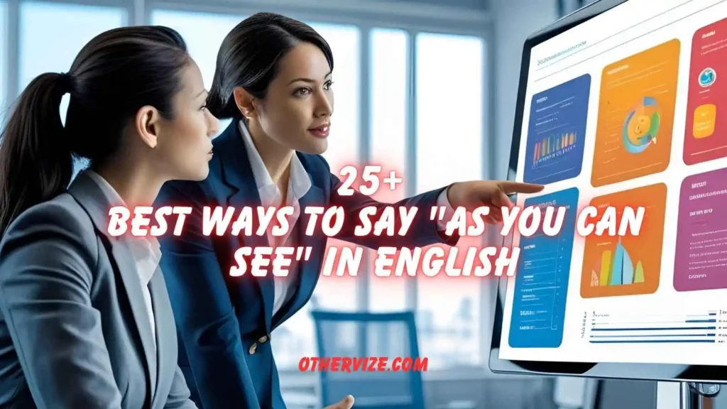 other ways to say as you can see